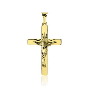 Złoty krzyżyk z wizerunkiem Chrystusa 585