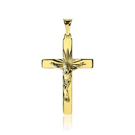 Złoty krzyżyk z wizerunkiem Chrystusa 585