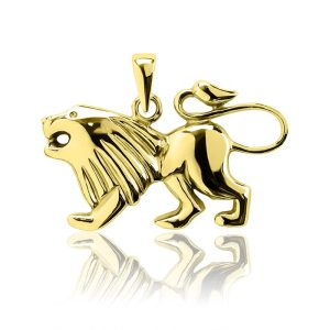 Złota zawieszka zodiak lew 585