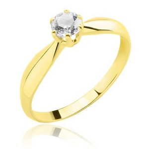 Złoty pierścionek z cyrkonią 585