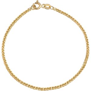 Złota bransoletka splot Lisi Ogon diamentowany 18cm 585