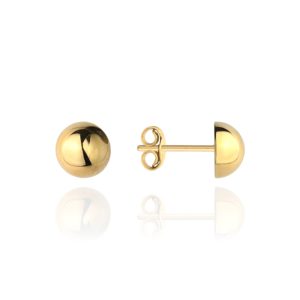 Kolczyki pół kulki 4 mm na sztyfcie 585