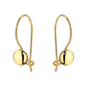 Złote kolczyki delikatne pełne kółeczko na biglu 585