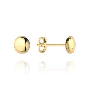 Złote kolczyki pół kulki pełnej 585