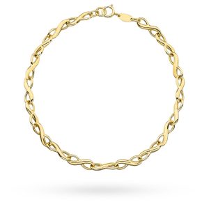 Złota bransoletka nieskończoność 19cm 585