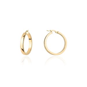 Złote kolczyki kółka szerokie na angielskim 2,3cm 585