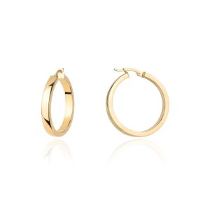 Złote kolczyki kółka szerokie na angielskim 2,8cm 585