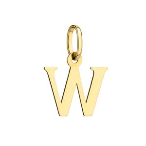 Złota zawieszka litera literka W 585