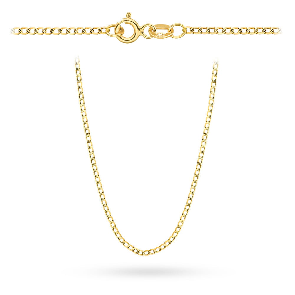 Łańcuszek złoty pr. 585 - splot pancerka diamentowana / nacinana 50cm (Gramatura: 4.41)