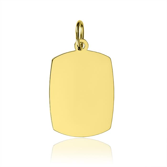 Złota blaszka pod grawer smukła 21×16mm 585