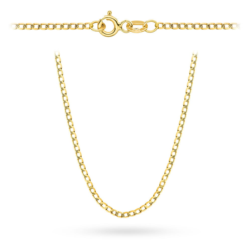 Łańcuszek złoty pr. 585 - splot pancerka diamentowana / nacinana 60cm (Gramatura: 5.16)
