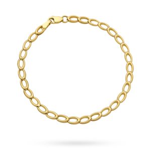 Złota bransoletka owalne segmenty 18,5cm 585