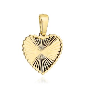 Złota zawieszka diamentowane serduszko w oprawie 585