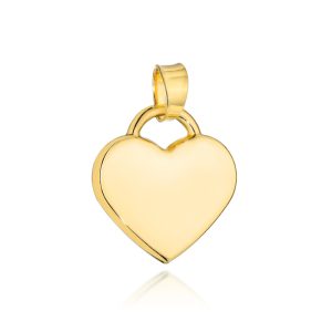 Złota zawieszka gładkie serce średnie 585