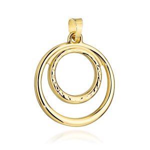 Złota zawieszka splecione gładkie i diamentowane kółeczko 585