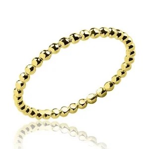 Złoty pierścionek kulki 585 - Rozmiar 14