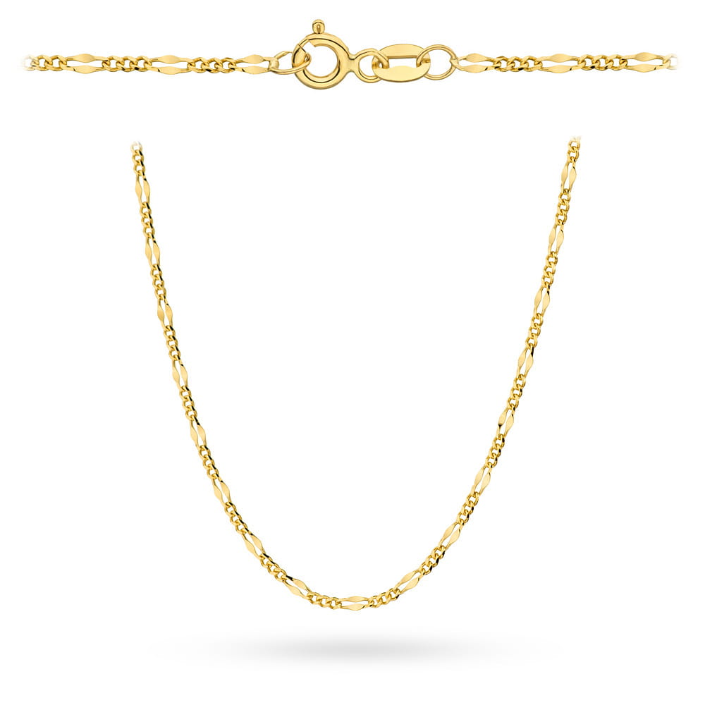 Złoty łańcuszek 585 Figaro Gucci 55cm 2.40mm 2.50g