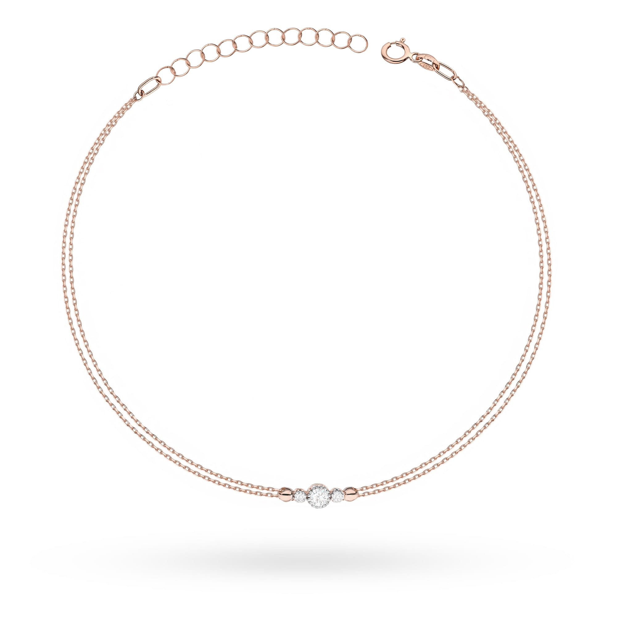 Bransoletka B0003 Diament 0,10ct różowe złoto