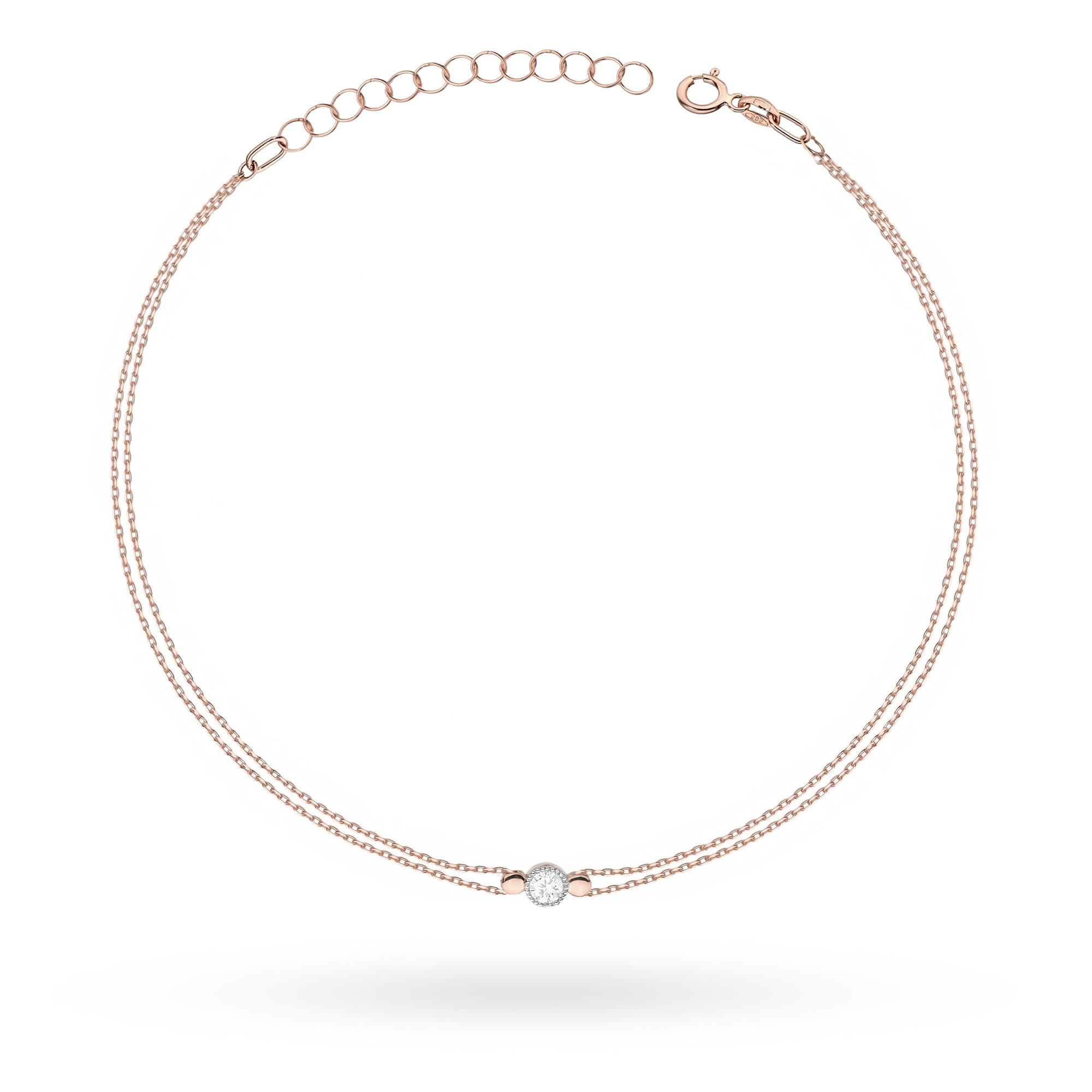 Bransoletka B0004 Diament 0,10ct różowe złoto
