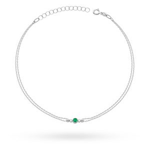 Bransoletka B0005 Szmaragd 0,15ct białe złoto
