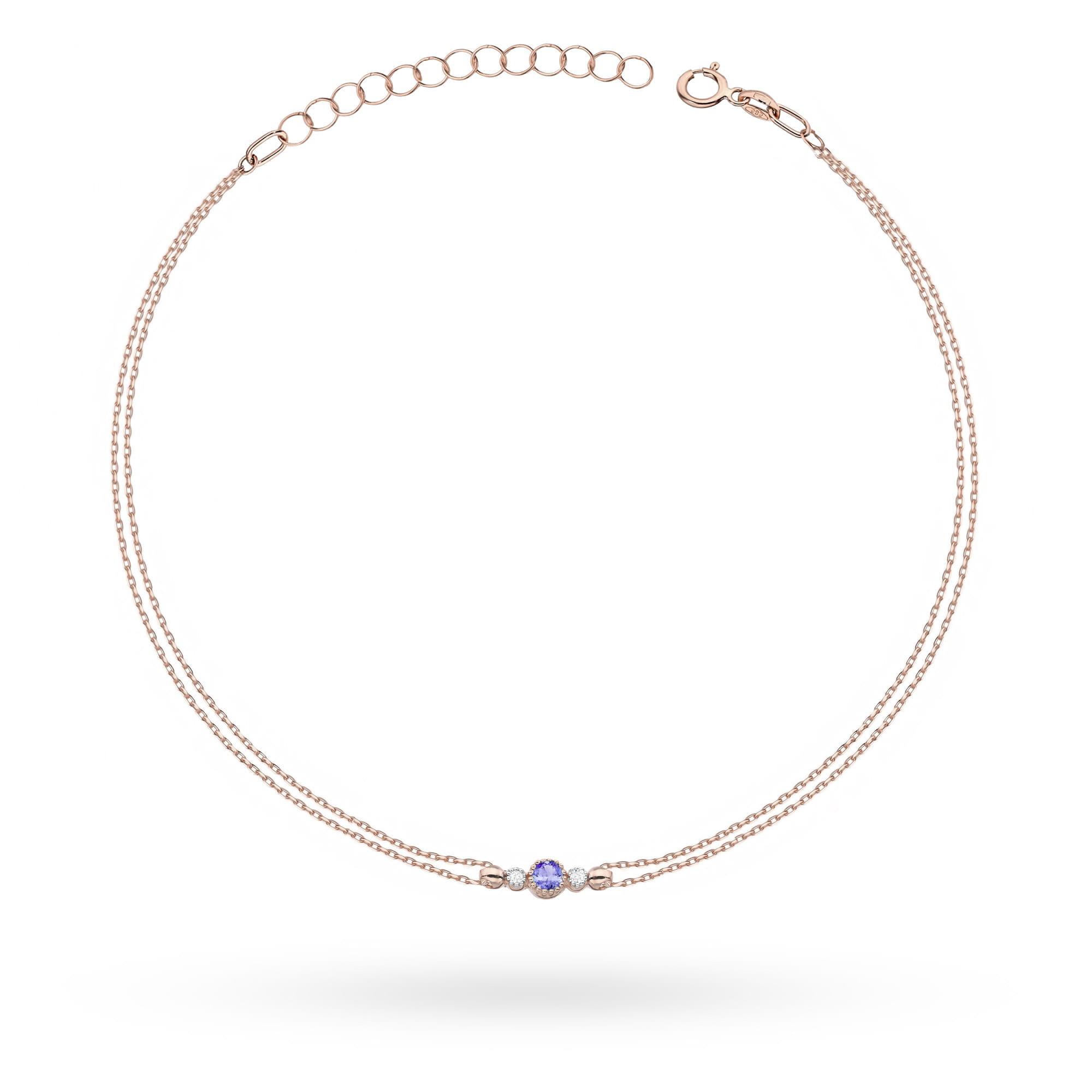 Bransoletka B0005 Tanzanit 0,15ct różowe złoto