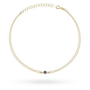 Bransoletka B0005 Szafir 0,15ct żółte złoto