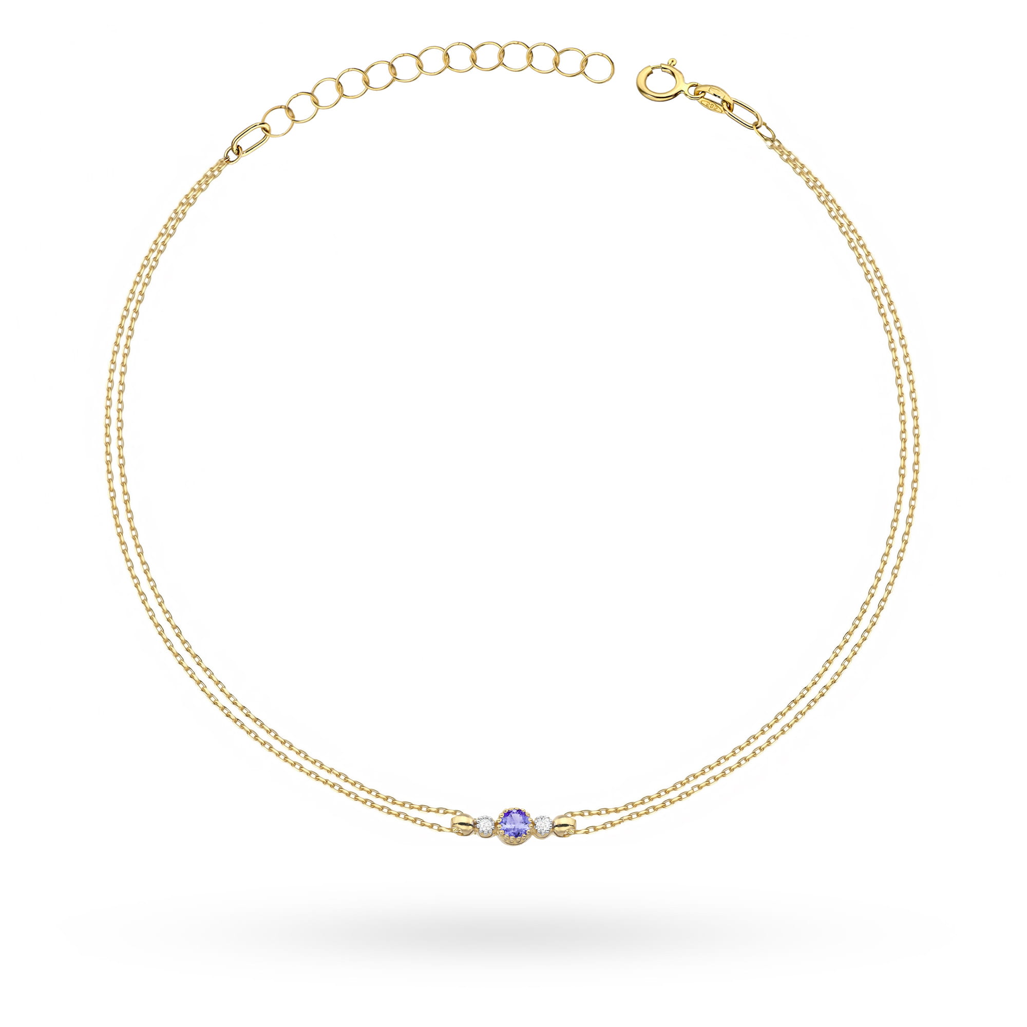 Bransoletka B0005 Tanzanit 0,15ct żółte złoto