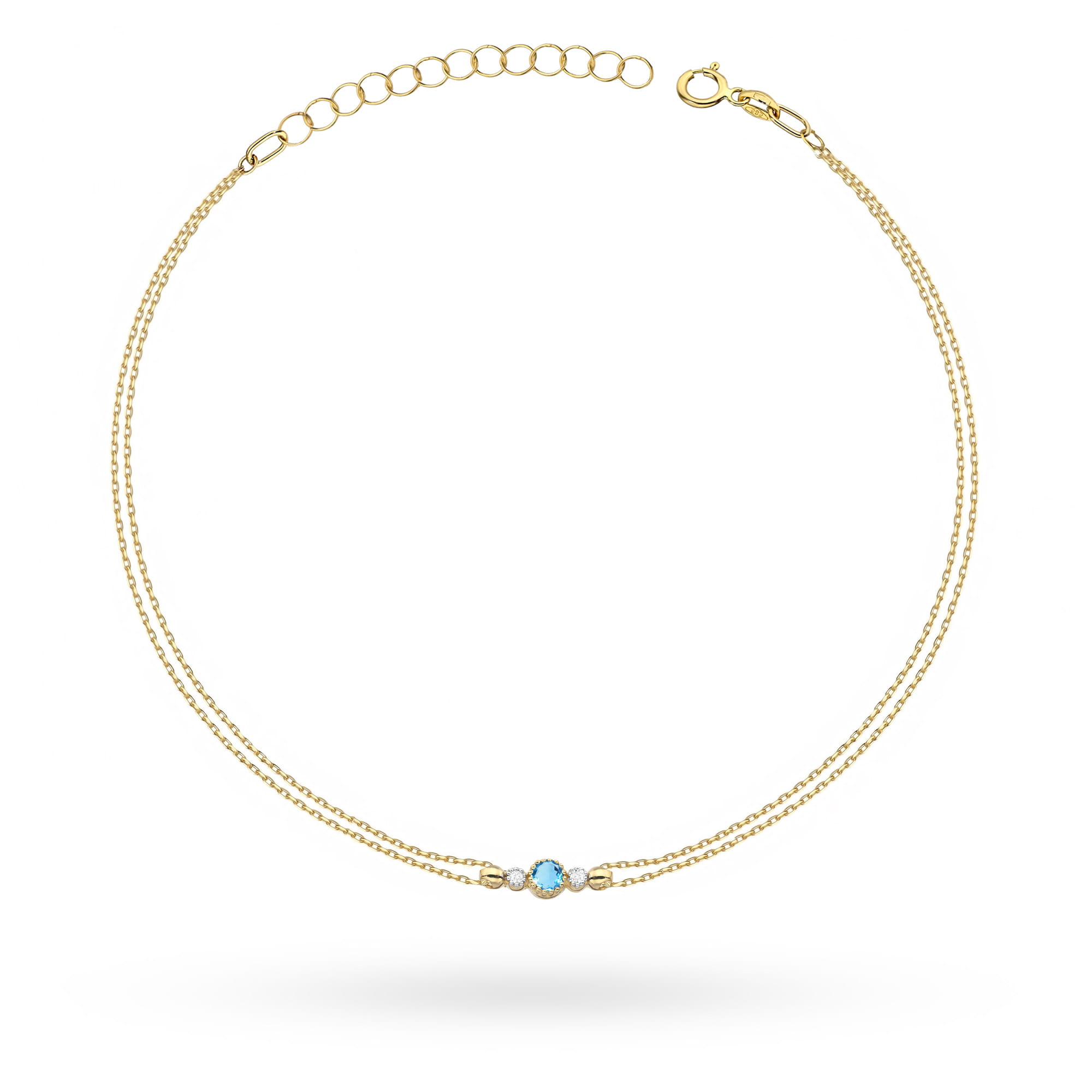 Bransoletka B0005 Topaz Swiss 0,15ct żółte złoto