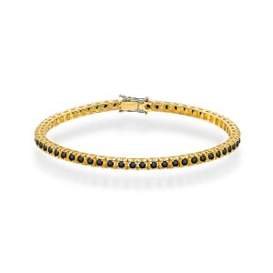 Bransoletka B0031 z czarnymi diamentami żółte złoto