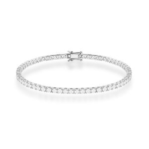Bransoletka B0039 z diamentami laboratoryjnymi białe złoto