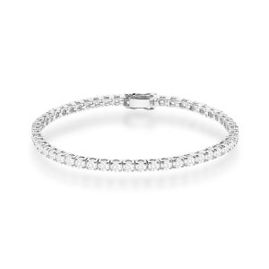 Bransoletka B0039 z diamentami laboratoryjnymi białe złoto