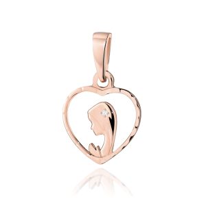 Zawieszka D0252 z diamentami różowe złoto
