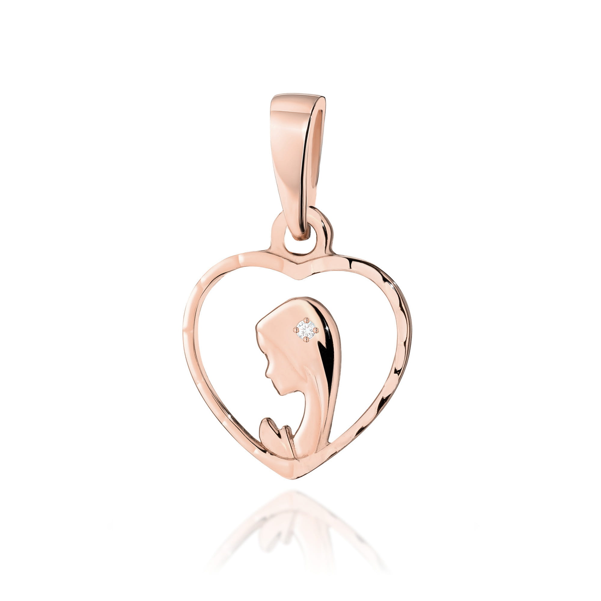 Zawieszka D0252 z diamentami różowe złoto