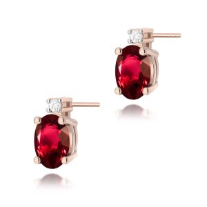 Kolczyki K0001 Rubin 2 x 0,60ct różowe złoto