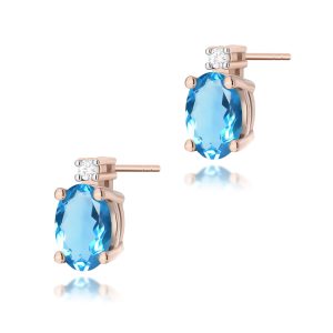 Kolczyki K0001 Topaz Swiss 2 x 0,50ct różowe złoto