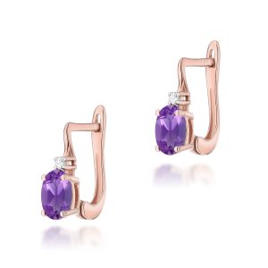 Kolczyki K0011 Ametyst 2 x 0,40ct różowe złoto