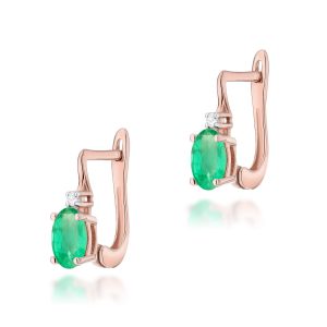 Kolczyki K0011 Szmaragd 2 x 0,40ct różowe złoto