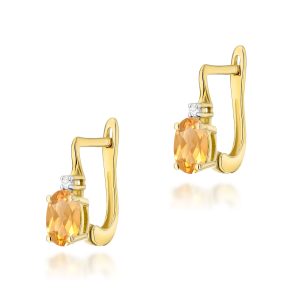 Kolczyki K0011 Cytryn 2 x 0,60ct żółte złoto