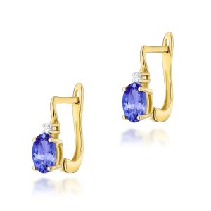 Kolczyki K0011 Tanzanit 2 x 0,40ct żółte złoto
