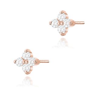Kolczyki K0024 z diamentami różowe złoto