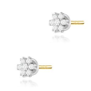 Kolczyki K0026 z diamentami żółte złoto