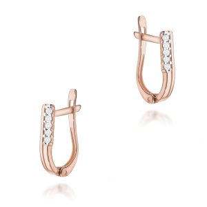 Kolczyki K0028 z diamentami różowe złoto