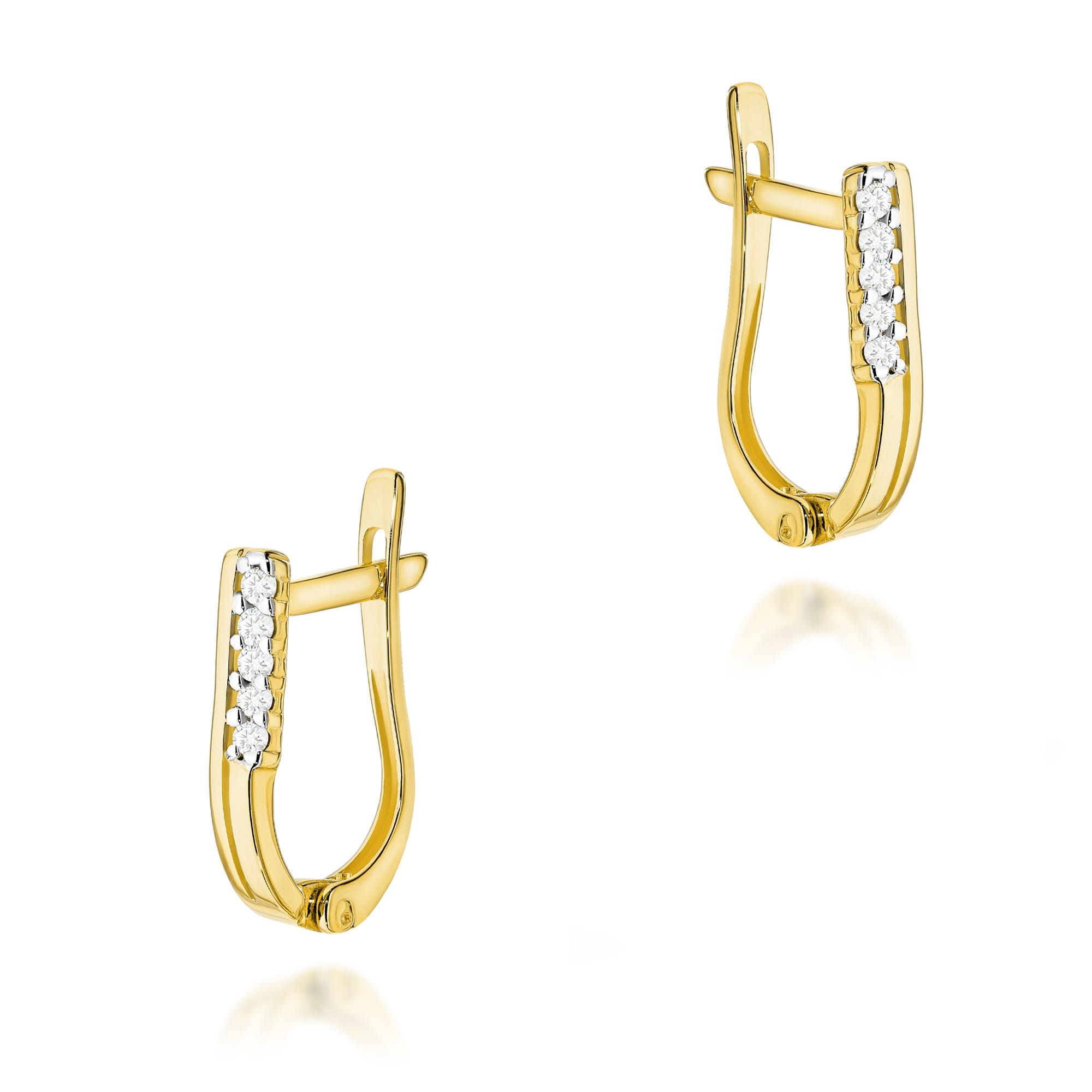Kolczyki K0028 z diamentami żółte złoto