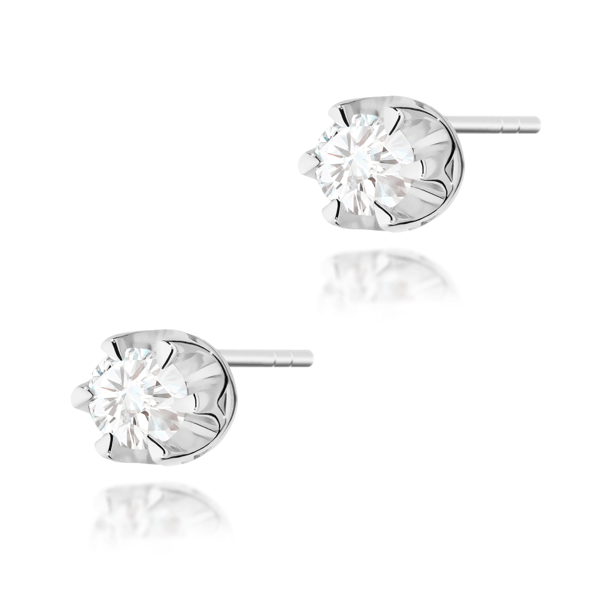 Kolczyki K0032 Diament 2 x 0,12ct białe złoto