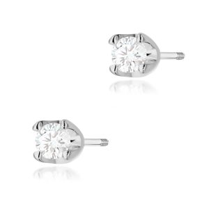 Kolczyki K0034 Diament 2 x 0,08ct białe złoto sztyft zakręcany