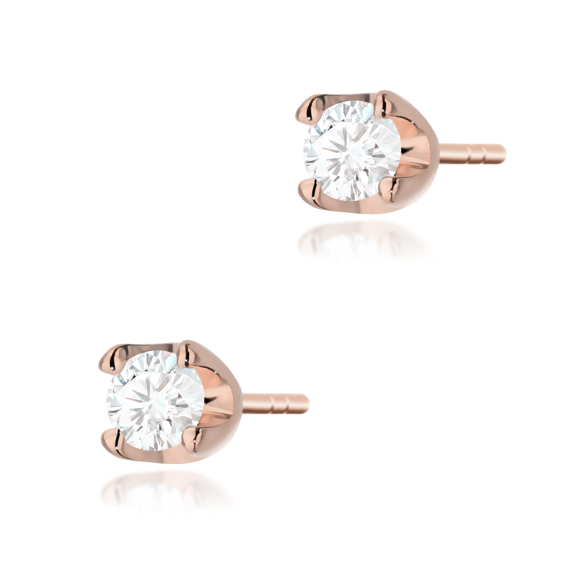 Kolczyki K0034 Diament 2 x 0,10ct różowe złoto
