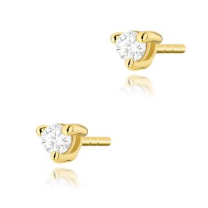 Kolczyki K0035 Diament 2 x 0,04ct żółte złoto