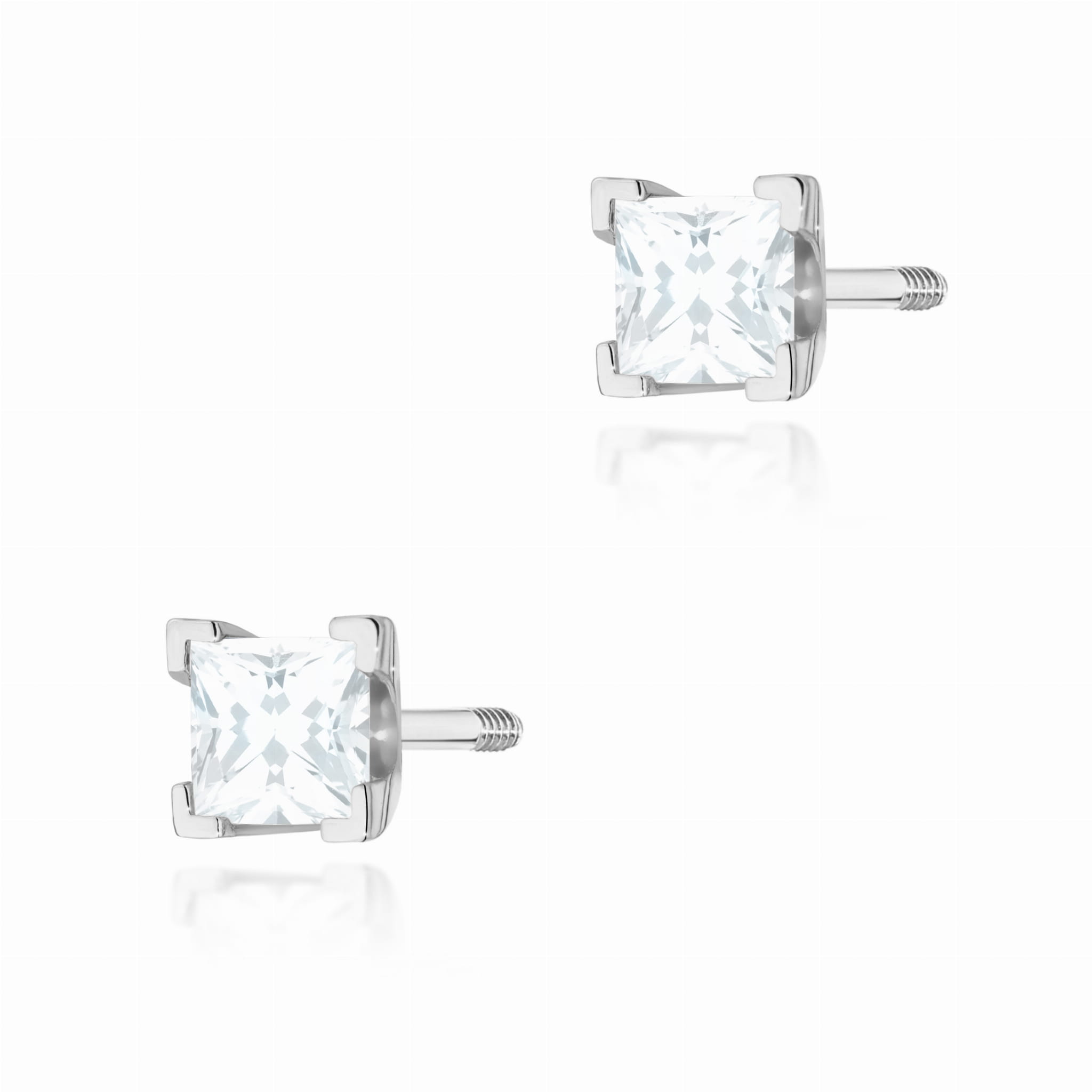 Kolczyki K0037 Diament 2 x 0,15ct białe złoto sztyft zakręcany