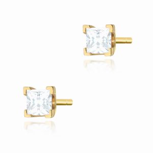 Kolczyki K0037 Diament 2 x 0,15ct żółte złoto