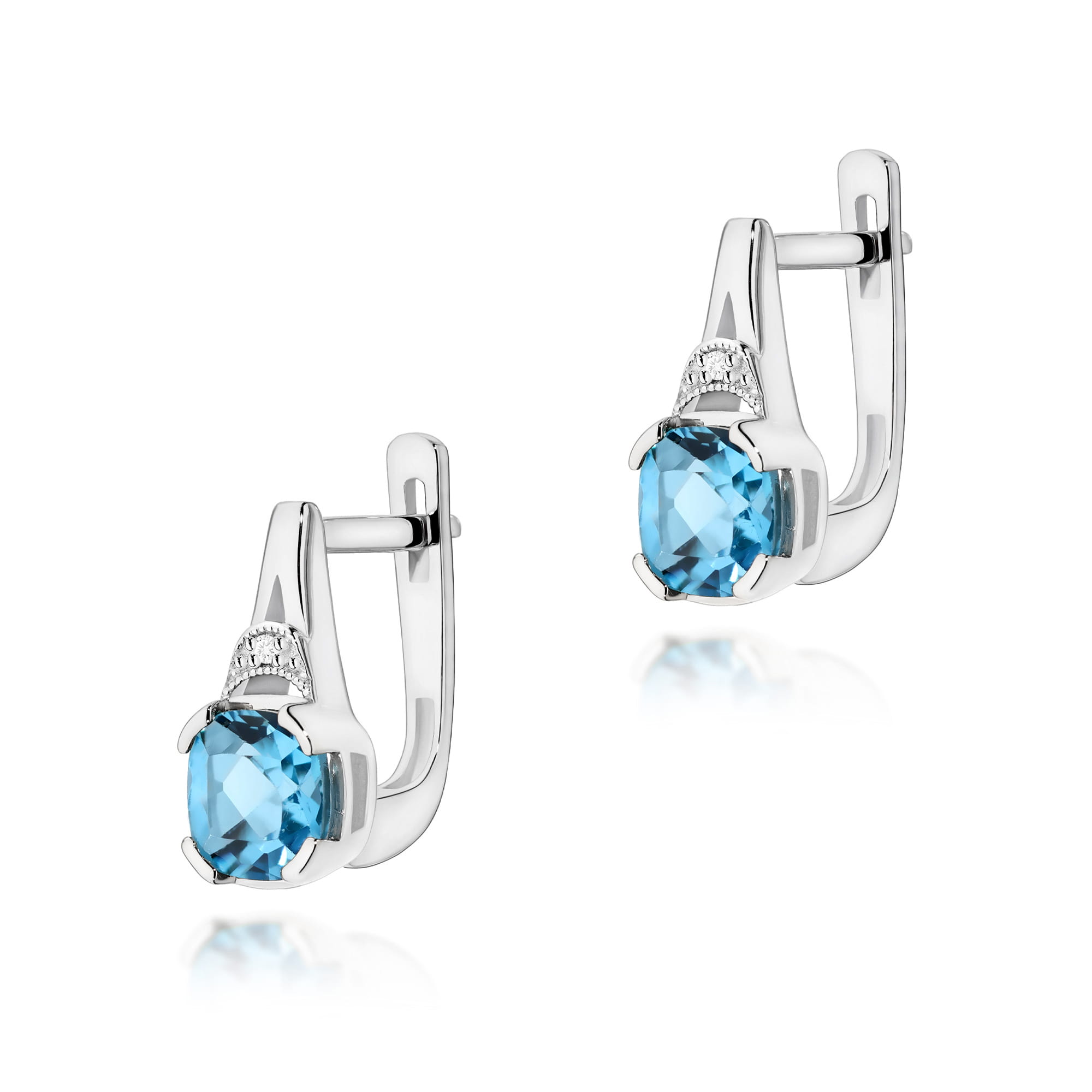 Kolczyki K0040 Topaz Swiss 2 x 1,10ct białe złoto